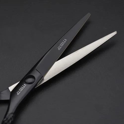 Vista 6 de Tijeras profesionales de corte de pelo de 6.0 pulgadas, mango de dragón negro 440C, tijeras de corte de peluquería, perfectas para peluquería y uso