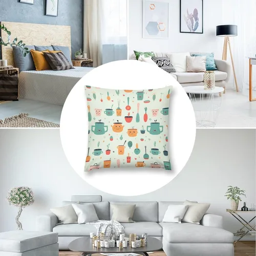 Vista 5 de Bonita olla de cocina y utensilios de cocina, funda de cojín cuadrada de 18 x 18 pulgadas para niñas, mujeres, mamá, esposa, hija, cojines