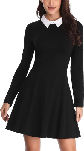 Vista 2 de FENSACE - Vestido de manga larga para mujer diseño de Peter Pan