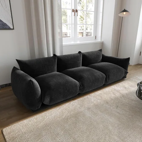 Vista 21 de JACH Sofá moderno de chenilla, sofá de chenilla con cojín grueso, sofá de felpa de 77 pulgadas para espacios pequeños, sala de estar, dormitorio