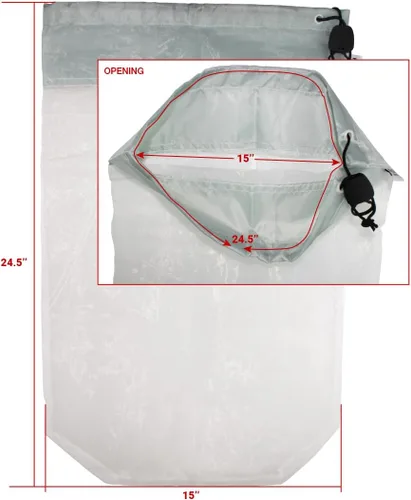 Vista 3 de Bolsa de nailon de repuesto para limpieza de desechos de piscina, 15 x 24.5 pulgadas, limpiador de piscinas de hojas de 100 micrones, bolsa de malla