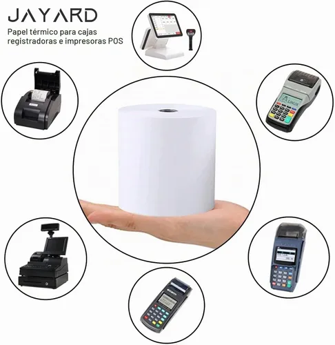 Vista 6 de Jayard Rollos de papel térmico de 2-1/4 pulgadas x 85 pies para tarjetas de crédito, rollos de papel térmico de 2.25 x 85 pies, rollos de caja