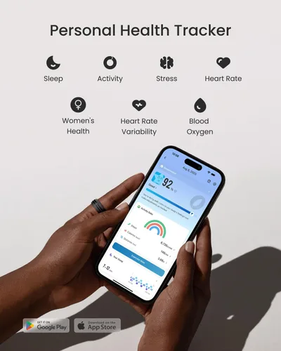 Vista 4 de RENPHO Lynx Anillo Inteligente - Seguimiento de sueño y actividad durante todo el día, incluye estuche de carga, regalos para hombres, batería de 7