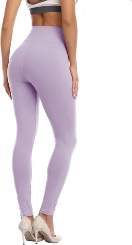 Vista 3 de Pantalones de yoga de cintura alta para mujer, leggings de tobillo ultra suaves, elásticos, opacos, ajustados, pantalones de entrenamiento
