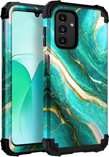 Vista 15 de Hocase Funda para Galaxy A37 5G, protección resistente a prueba de golpes, parachoques de goma de silicona suave+funda protectora híbrida