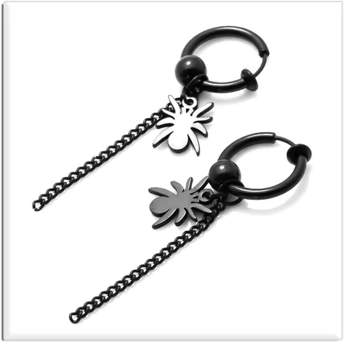 Vista 5 de Xusamss Punk Jewelry - Pendientes colgantes de acero inoxidable con bisagras de araña larga