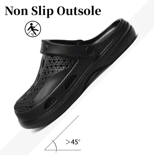 Vista 5 de SOSOWHLTE - Zueco con soporte de arco para hombre y mujer, zapatos de jardín unisex cómodos sin cordones, pantuflas informales para exteriores