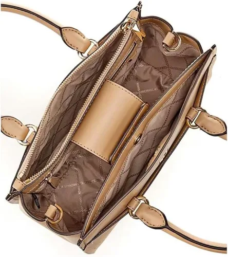 Vista 3 de Michael Michael Kors Everly - Bolsa mediana de piel saffiano, color camello, Camello