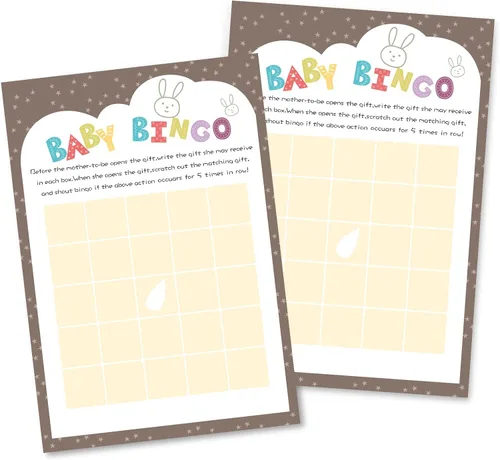 Vista 8 de OLOUTAB Juegos de Baby Shower para Niño o Niña - Juego de Vientre de Cerveza o Barriga de Bebé (50 Tarjetas), De Género Neutral, Papel Grueso