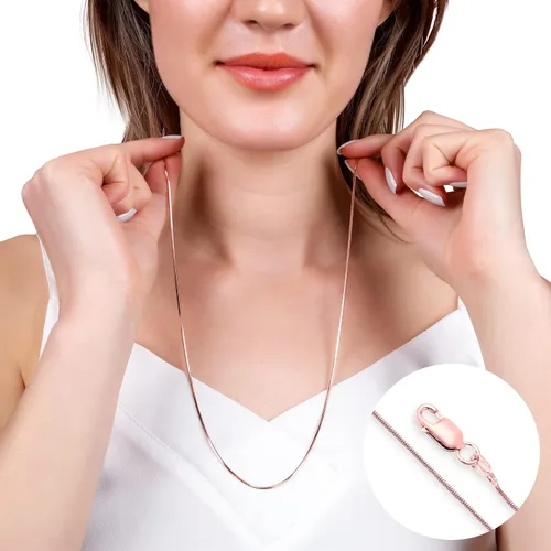 Vista 5 de PORI JEWELERS 925 Sterling Silver Rose Gold 1.5MM Magic 8 Sided Italian Snake Chain - Women - Made in Italy