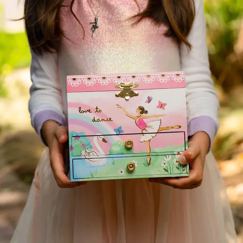 Vista 6 de Jewelkeeper Caja de música y juego de joyas de bailarina para niñas pequeñas, 3 regalos de bailarina para niñas, joyero musical de bailarina