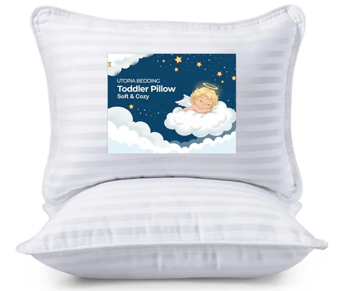 Vista 8 de Utopia Bedding Almohada para niños pequeños (Lavanda, paquete de 2), almohadas de 13x18 para dormir, funda de mezcla de algodón suave