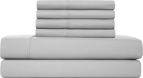 Vista 13 de Juego de sábanas tamaño individual XL de 4 piezas con 2 fundas de almohada envolventes, sábanas de microfibra suave de bolsillo profundo