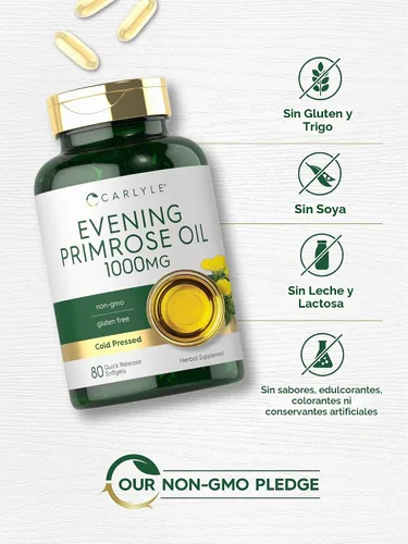 Vista 5 de Carlyle Suplemento de aceite de onagra de 1000 mg 80 cápsulas de cápsulas
