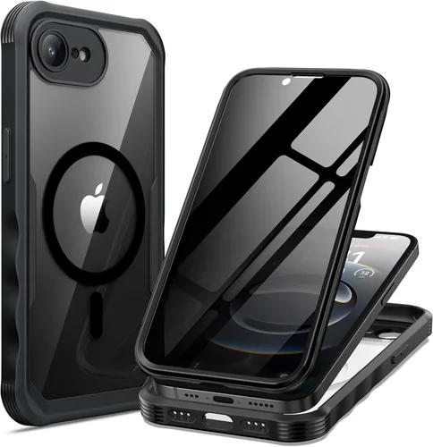 Vista 21 de seacosmo para iPhone Air Funda, Carcasa Completa con Protector de Privacidad de Vidrio Templado 9H Integrado y Protector de Lente de Cámara