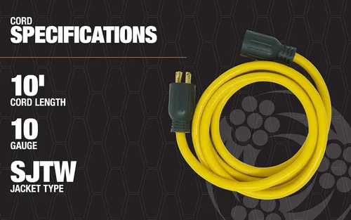 Vista 7 de Southwire Cable generador – Cable de alimentación eléctrica resistente calibre 10 con enchufe de bloqueo L14-30 y receptáculo – Doble voltaje 125