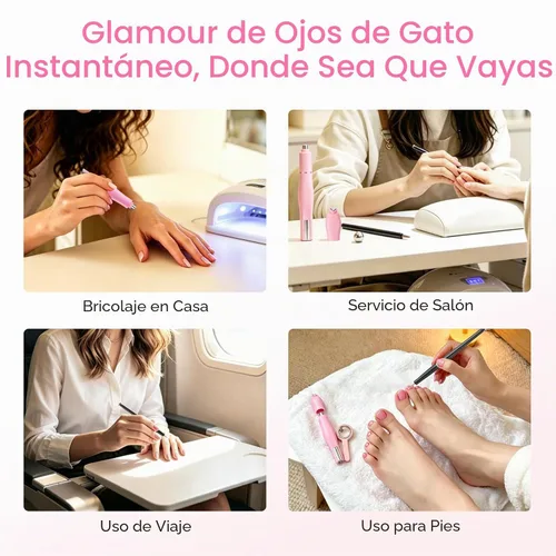 Vista 9 de modelones Imanes de uñas con imán de ojo de gato, ojo de gato, color marrón Juego de imanes de ojo de gato rosa bebé A A A