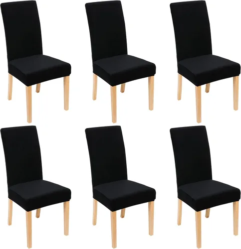 Vista 9 de smiry - Fundas para sillas de comedor de terciopelo elástico y suave, extraíbles, Terciopelo, Beige