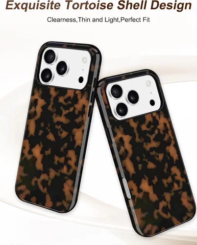 Vista 362 de Jusy Funda compatible con MagSafe con estampado de caparazón de tortuga marrón para iPhone 7/8/SE, cubierta protectora de TPU suave magnética