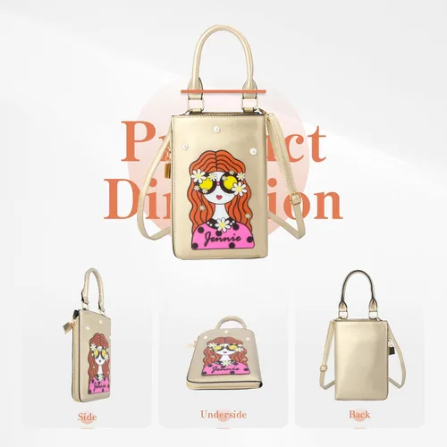 Vista 2 de GOKTOW Bolso extravagante para mujer, bolsos de mano novedosos para mujer, bolso cruzado divertido, bolsos de hombro con asa de poliuretano