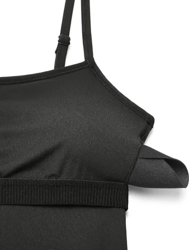 Vista 6 de CRZ YOGA Butterluxe - Overol acampanado para mujer, con tirantes delgados, para entrenamiento, atlético, con cuello cuadrado, con brasier integrado