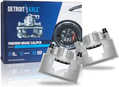Vista 100 de Detroit Axle - Rotores de freno para Ford 2013-2019 Explorer Taurus Flex Lincoln MKT MKS, rotores de freno de disco ranurados perforados de repuesto