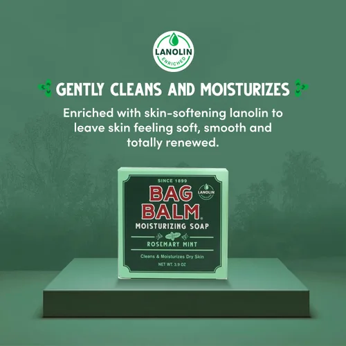 Vista 4 de Bag Balm Jabón hidratante en barra – Jabón suave para piel seca con lanolina – Bálsamo limpiador de manos y cuerpo – Jabón en barra de piel sensible