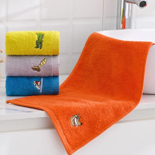 Vista 2 de sense gnosis Toallas faciales de 100% algodón para niños, toallas de dedo para baño, juego de toallas bordadas con animales para niños y toallitas