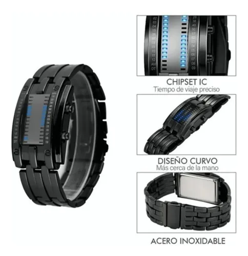 Vista 2 de RELOJ BINARIO LED PREMIUM – DISEÑO FUTURISTA