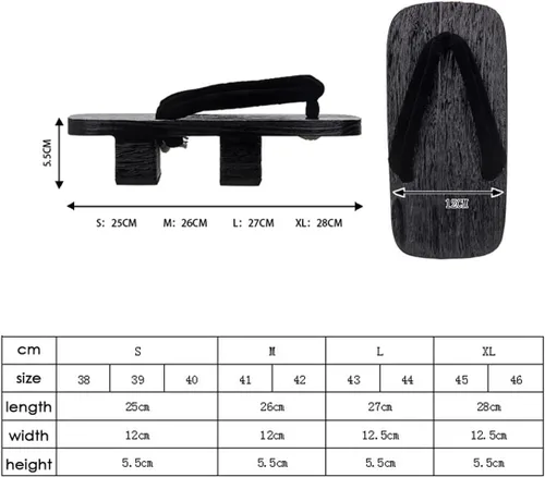 Vista 2 de TUCY Sandalias de madera para hombre sandalias japonesas de transición sandalias de zuecos para uso en interiores y exteriores tacón de 22in