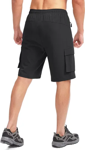 Vista 3 de Bikewa Pantalones cortos de ciclismo de montaña para hombre, con acolchado 3D, ajuste holgado, con bolsillos con cremallera