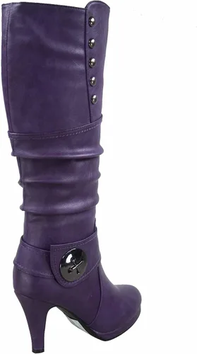 Vista 3 de FZ-Win-45 Botas altas de tacón alto con plataforma y cremallera para mujer
