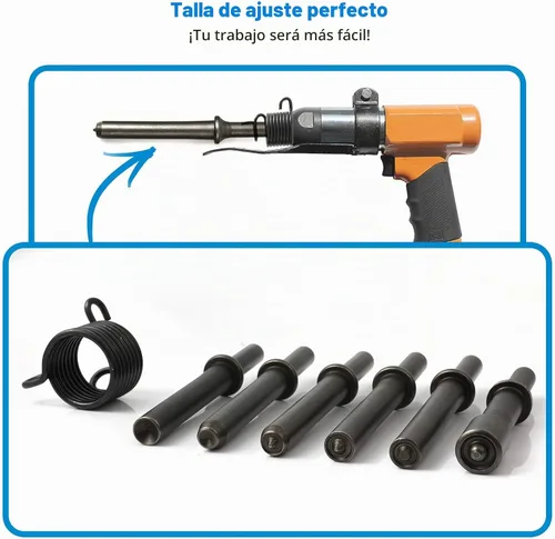 Vista 5 de Kit de herramientas de martillo de remache neumático de alisado de alta resistencia de 7 piezas