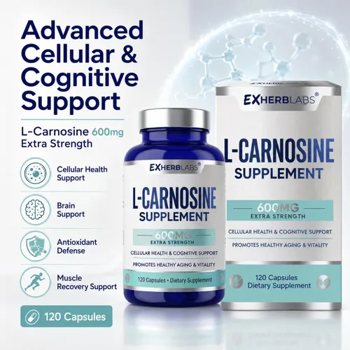 Vista 2 de Suplemento L-Carnosina 600mg, para la salud celular y cognitiva
