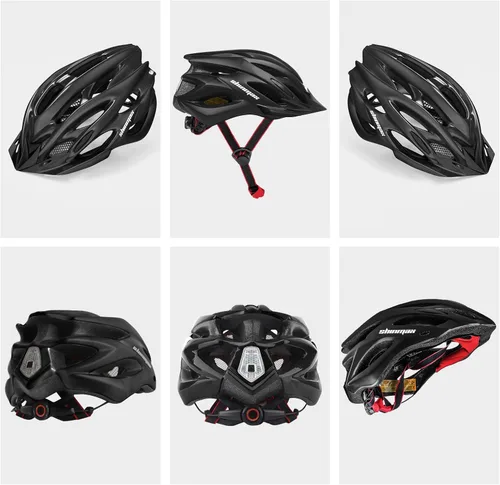 Vista 8 de Casco de bicicleta para hombre y mujer, casco de bicicleta Shinmax con luz trasera y visera desmontable