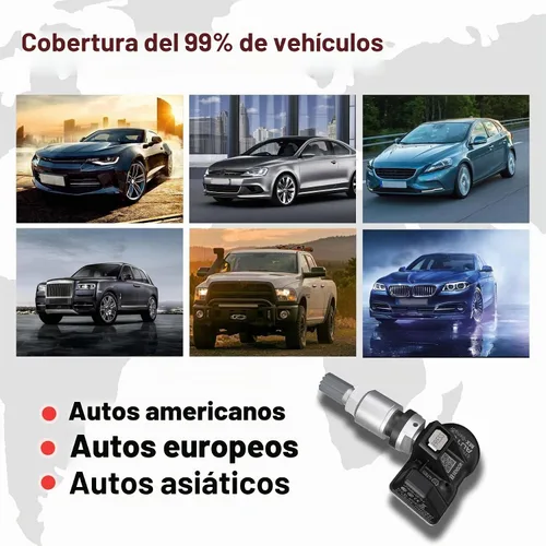 Vista 5 de Autel TPMS Sensores Juego de 4, Sensor Mx Programable para Presión de Neumáticos, 315MHz + 433MHz Press-in Nivel OE (Válvulas Metálicas) Programado