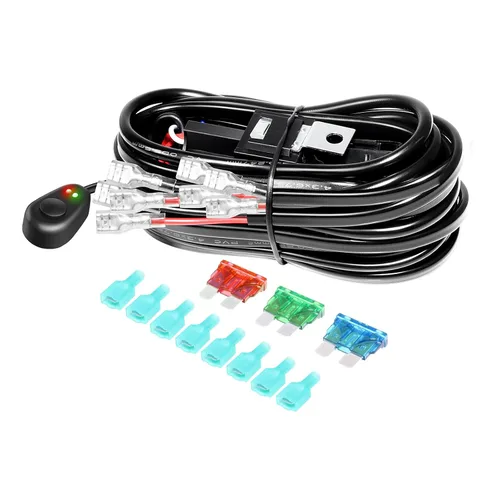 Vista 22 de RIGIDON Kit de mazo de cables de barra de luz LED, interruptor basculante de 12 V, 18 AWG, relé de alimentación, cable automotriz para barra de luz