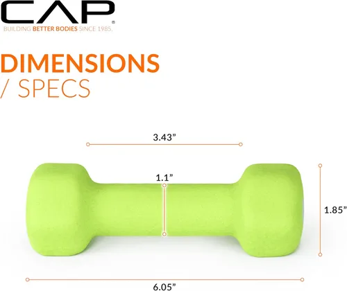 Vista 3 de CAP Barbell Neoprene Dumbbell Weights Pairs & Sets Color Series