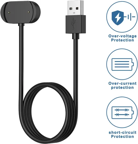 Vista 3 de Wanme Cargador para Amazfit GTR 4 / GTR 3 / GTR 3 Pro/GTS 4 / GTS 3 / T-Rex 2, cable de carga de repuesto de 3.3 pies (USB)