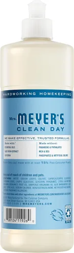Vista 2 de Mrs. Meyer's Clean Day - Detergente líquido para platos, aroma a agua de lluvia, fórmula biodegradable, paquete de 3 unidades, 16 fl oz