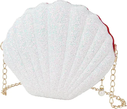 Vista 7 de Bolso de noche de concha de mar para mujer, bolso de hombro con correa de cadena de sirena, bolso de mano Seashell, Mermaid, Chain Strap