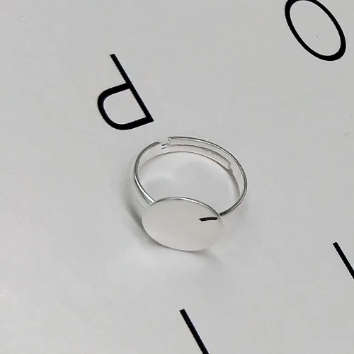 Vista 5 de Anillo ajustable de plata de ley 925 con almohadilla redonda de 6/8/0.472 in para anillos de perlas, fabricación de anillos hechos a mano