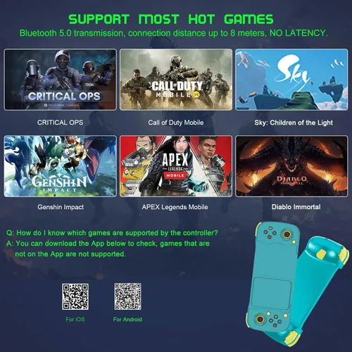 Vista 7 de Controlador de juego móvil Gamepad para iPhone iOS Android PC funciona con iPhone131211X, iPad, Samsung Galaxy, Motorola, TCL, tableta, Apex