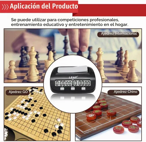 Vista 6 de LEAP Reloj de Ajedrez Digital, Temporizador de Ajedrez Profesional para Jugadores de Juegos de Mesa, Cuenta Regresiva/Progresiva con Función