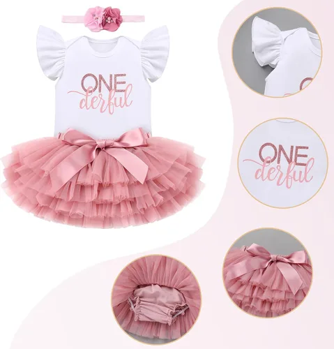 Vista 22 de ODASDO Conjunto de 3 piezas con temática de animla para bebé niña