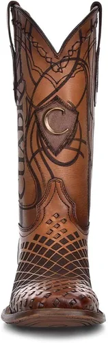 Vista 3 de Cuadra Botas Rodeo para hombre en cuero genuino marrón, Metálico, marrón