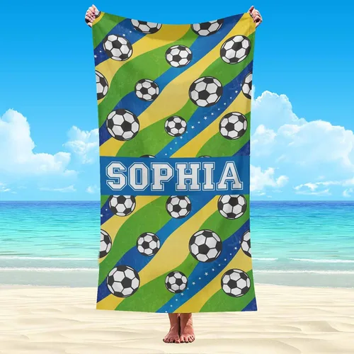Vista 61 de Interestprint Toalla de piscina con nombre personalizado para niños, adultos y hombres, toalla de playa naranja personalizada con número
