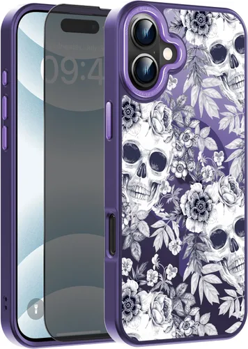 Vista 119 de Goodon para iPhone 15 Pro Max con protector de pantalla de privacidad, compatible con Magsafe, funda translúcida mate a prueba de golpes - Linda