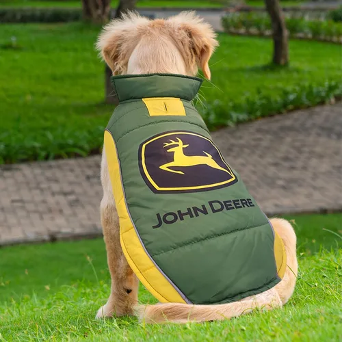 Vista 6 de Pets First John Deere - Chaleco acolchado para perros y gatos, talla S. Abrigo para perro cálido, acogedor e impermeable, para perros y gatos