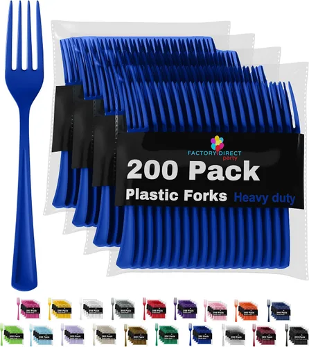 Vista 44 de Party Solids - Cucharas de plástico color marfil, 200 piezas, cucharas de marfil, utensilios desechables, juego de cubiertos de plástico resistente